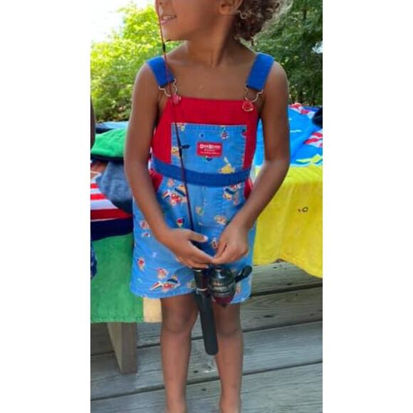 Vintage OshKosh B'gosh Beach Beach Shortalls 4T USA - Picture 2 of 11